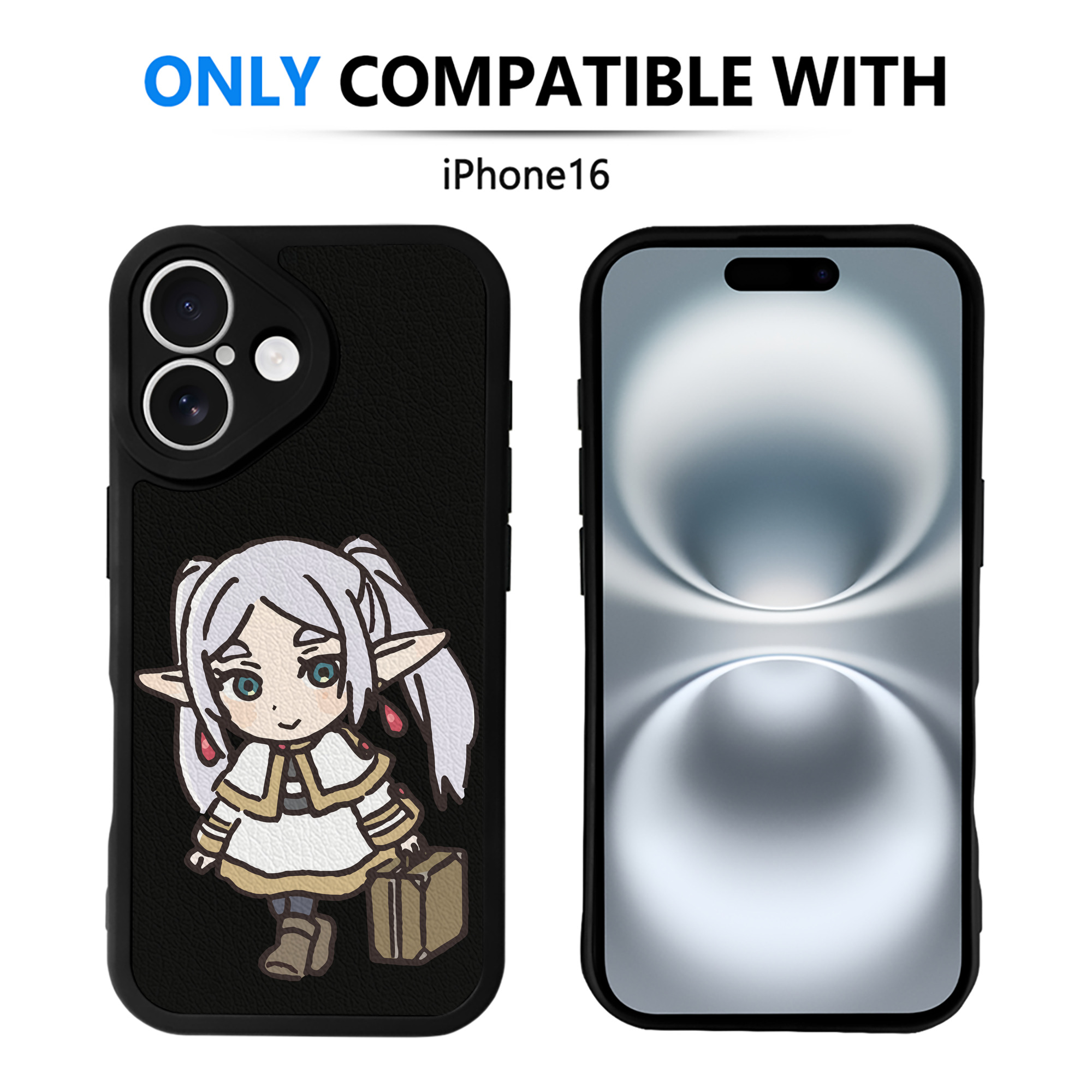 （画像用） 葬送のフリーレン Frieren 【iPhone 16シリーズ対応】シリコンスマホケース（レザー調） 材質：シリコン